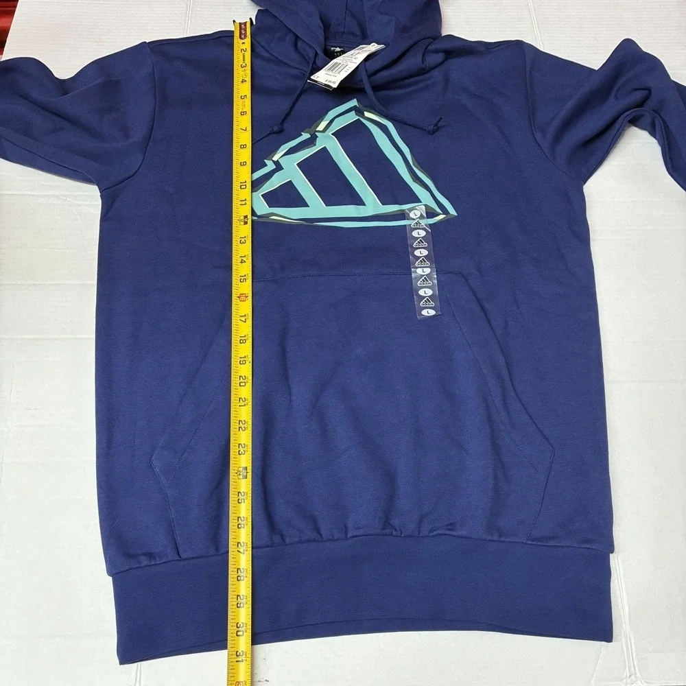 Adidas Big & Tall Blue Pullover Hoodie Sweatshirt Men's Size LT KD4748